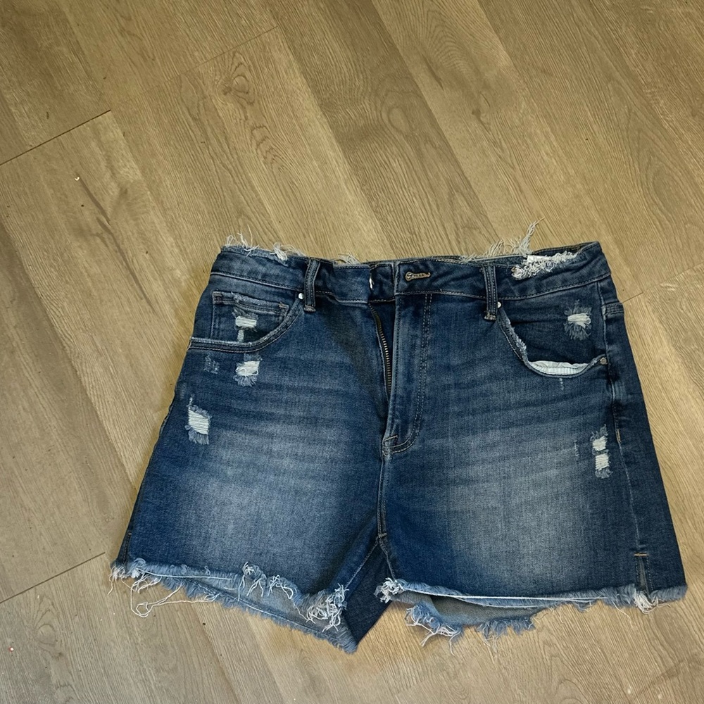 Trendy Distressed Blue Jean Shorts